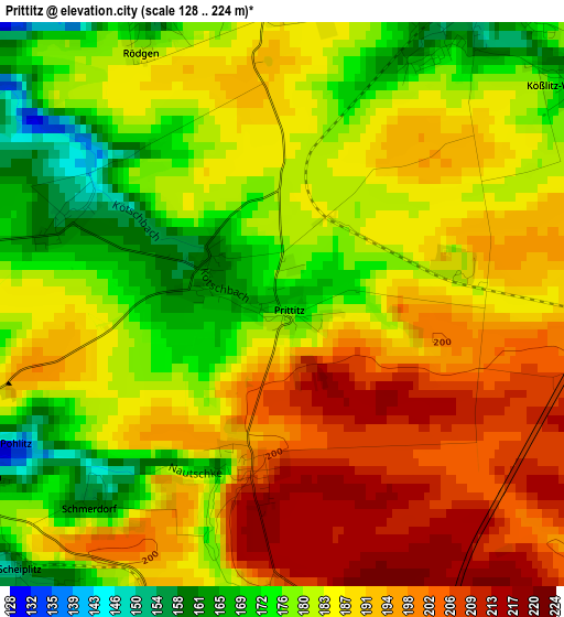 Prittitz elevation map