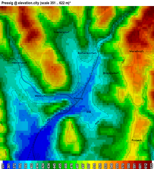 Pressig elevation map