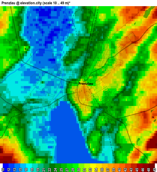 Prenzlau elevation map