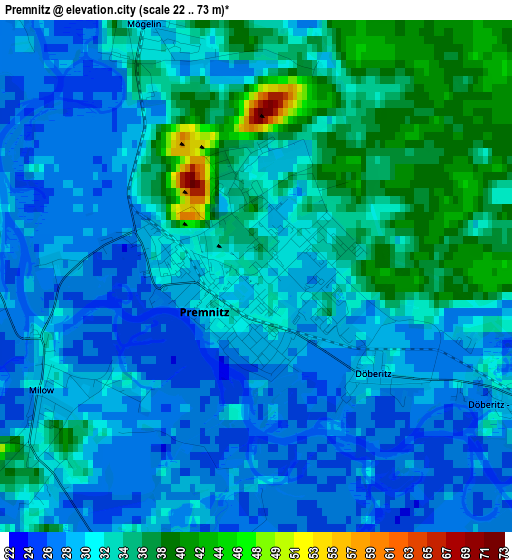 Premnitz elevation map