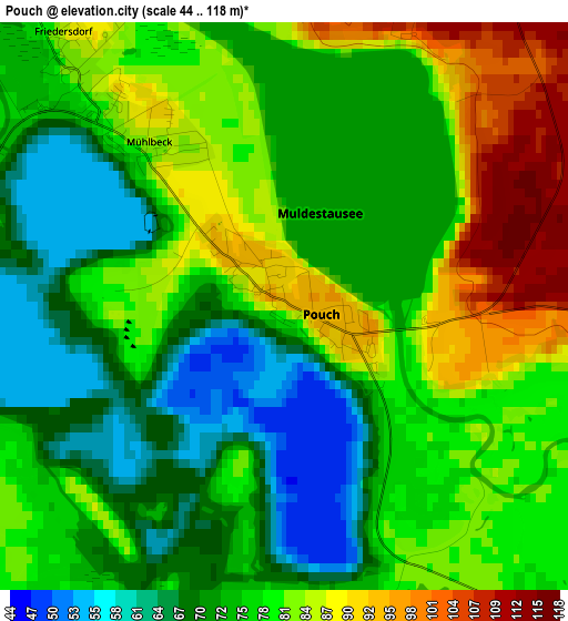 Pouch elevation map