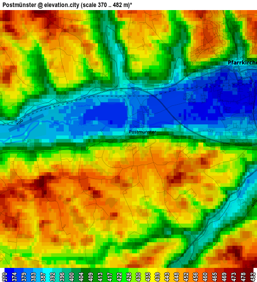 Postmünster elevation map