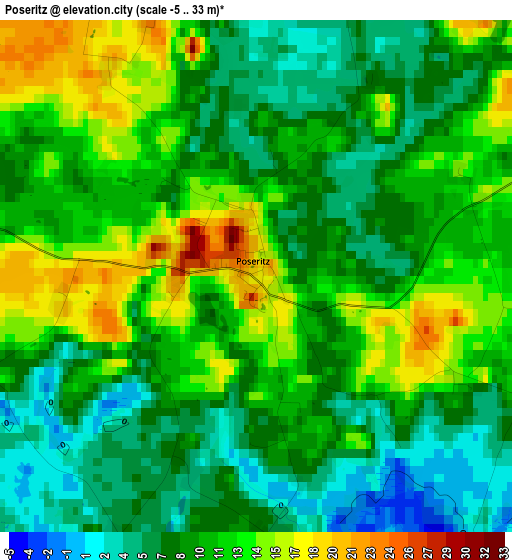 Poseritz elevation map