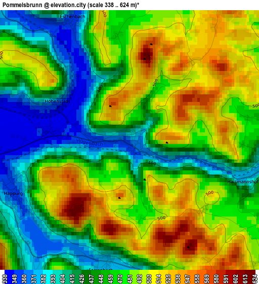 Pommelsbrunn elevation map