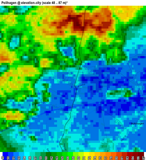 Pollhagen elevation map