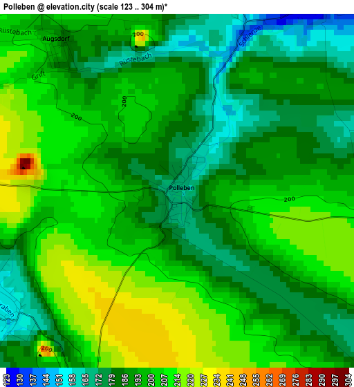 Polleben elevation map