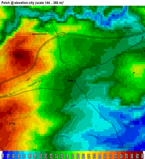 Polch elevation map