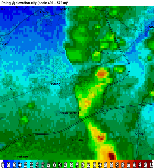 Poing elevation map