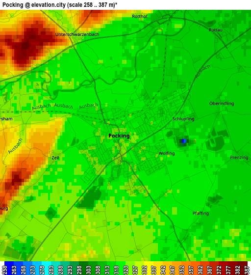 Pocking elevation map