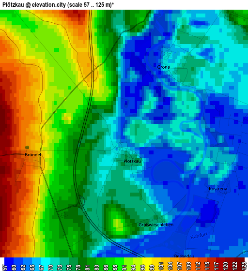 Plötzkau elevation map