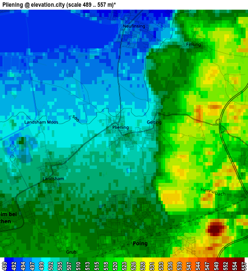 Pliening elevation map