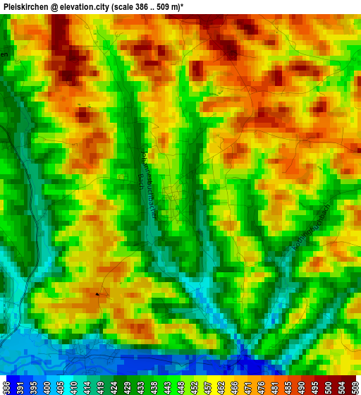 Pleiskirchen elevation map