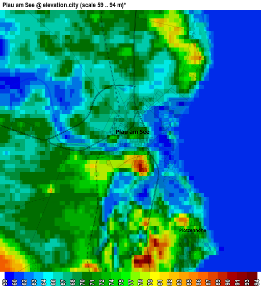 Plau am See elevation map