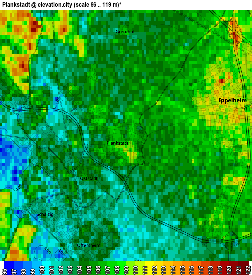 Plankstadt elevation map