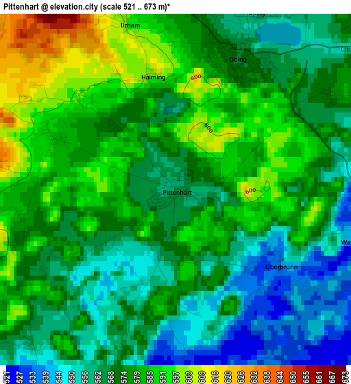 Pittenhart elevation map