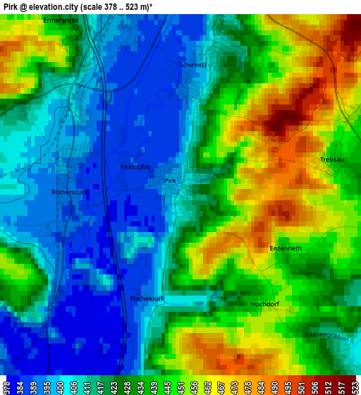 Pirk elevation map