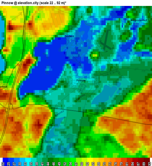 Pinnow elevation map