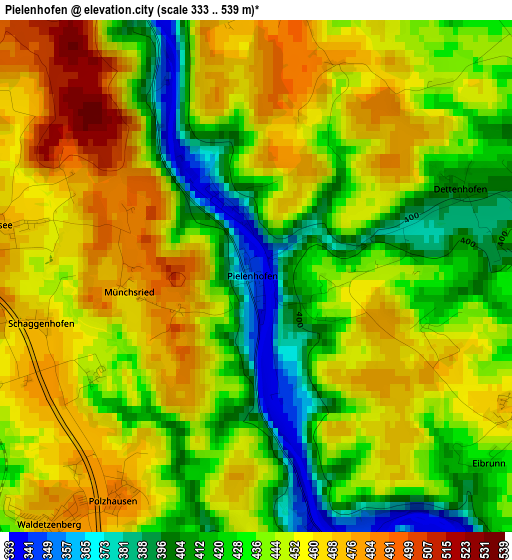 Pielenhofen elevation map