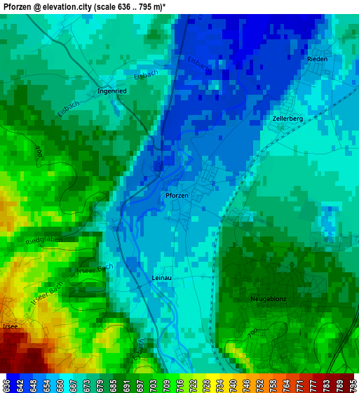 Pforzen elevation map