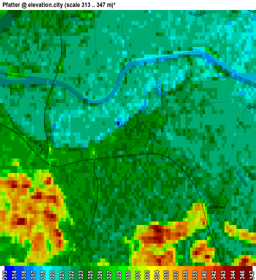 Pfatter elevation map