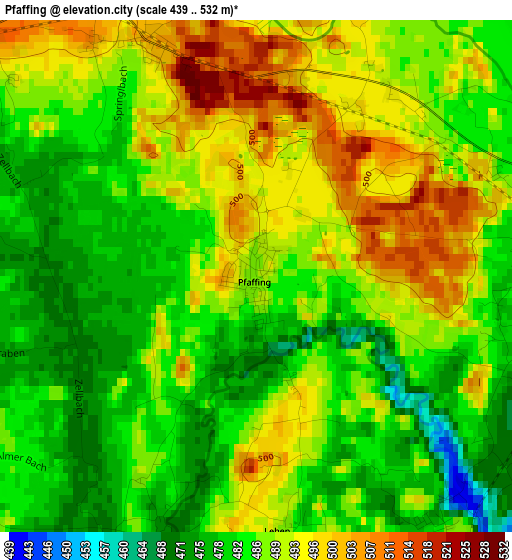 Pfaffing elevation map