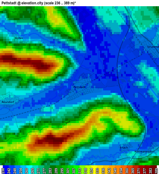 Pettstadt elevation map