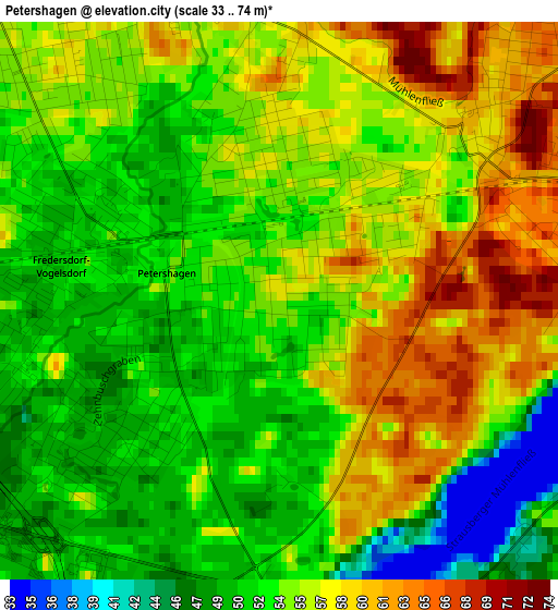 Petershagen elevation map