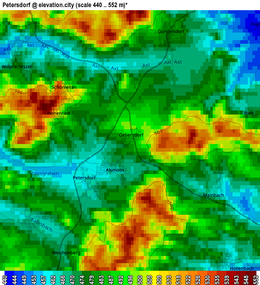 Petersdorf elevation map