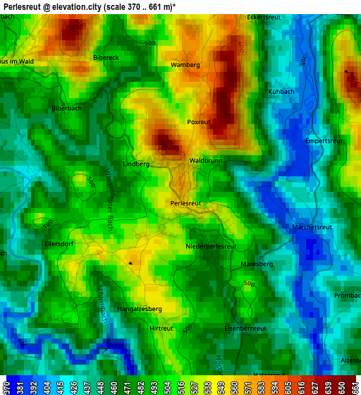 Perlesreut elevation map