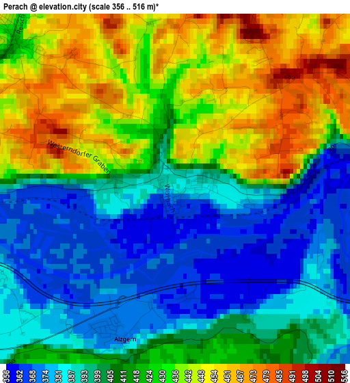 Perach elevation map