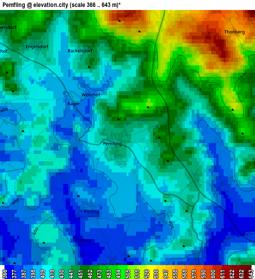 Pemfling elevation map