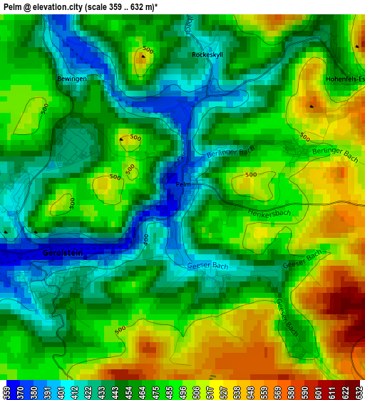 Pelm elevation map