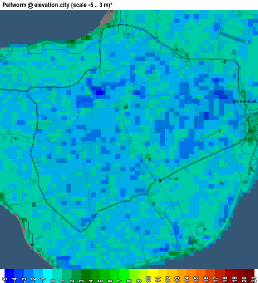 Pellworm elevation map