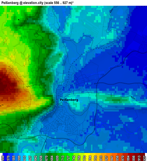 Peißenberg elevation map