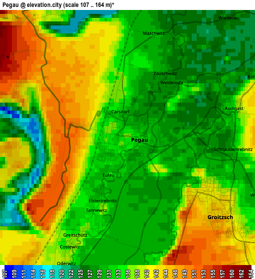 Pegau elevation map