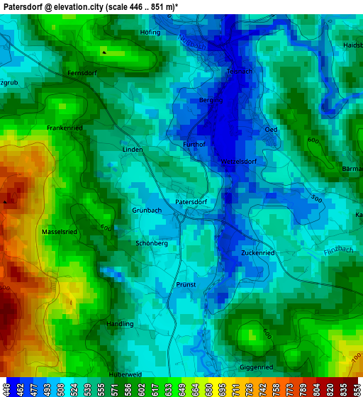 Patersdorf elevation map