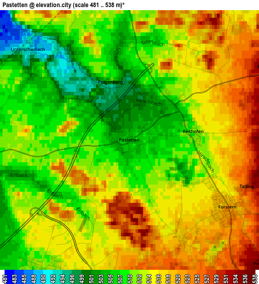 Pastetten elevation map