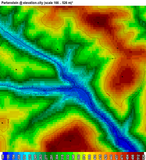 Partenstein elevation map