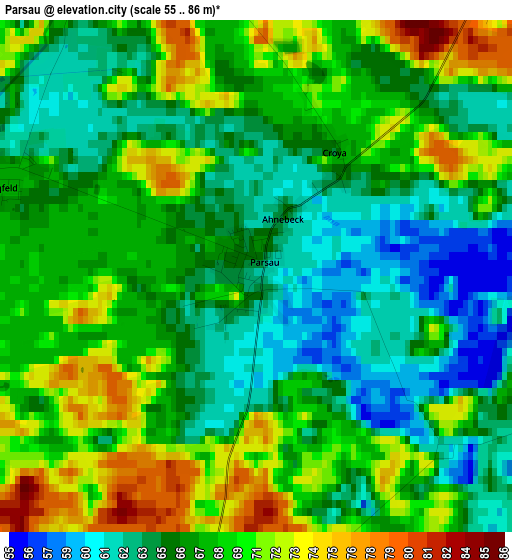 Parsau elevation map