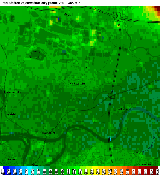 Parkstetten elevation map