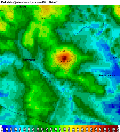 Parkstein elevation map