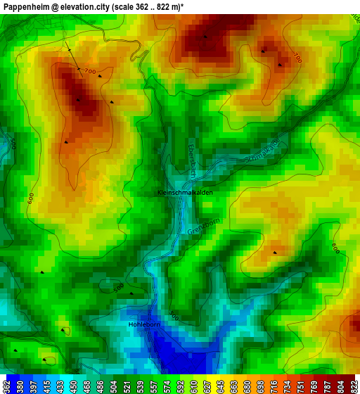 Pappenheim elevation map