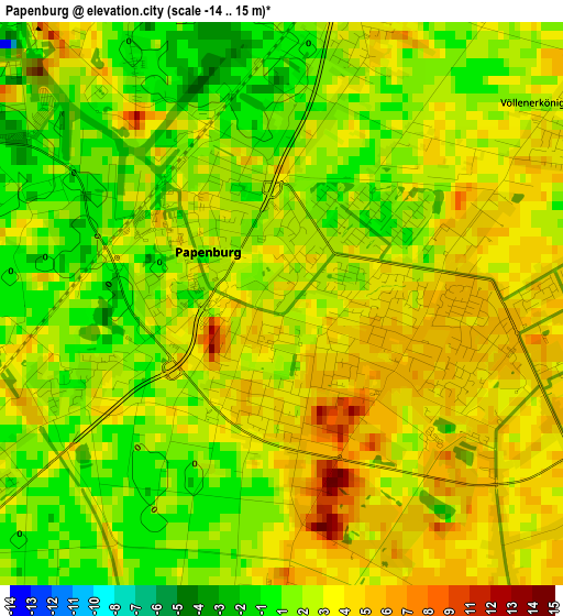 Papenburg elevation map