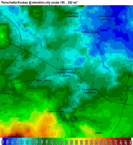 Panschwitz-Kuckau elevation map