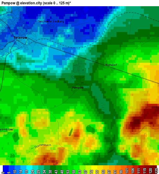 Pampow elevation map