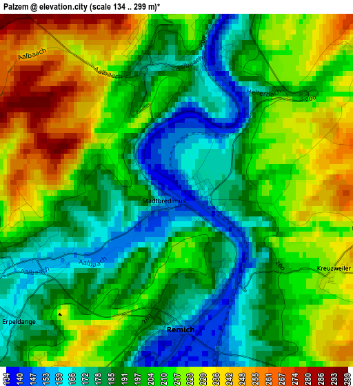 Palzem elevation map