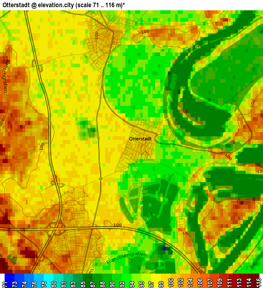 Otterstadt elevation map