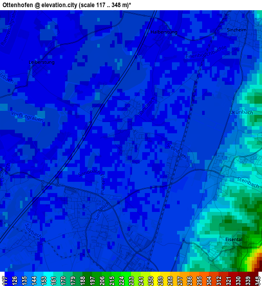 Ottenhofen elevation map