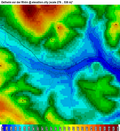 Ostheim vor der Rhön elevation map