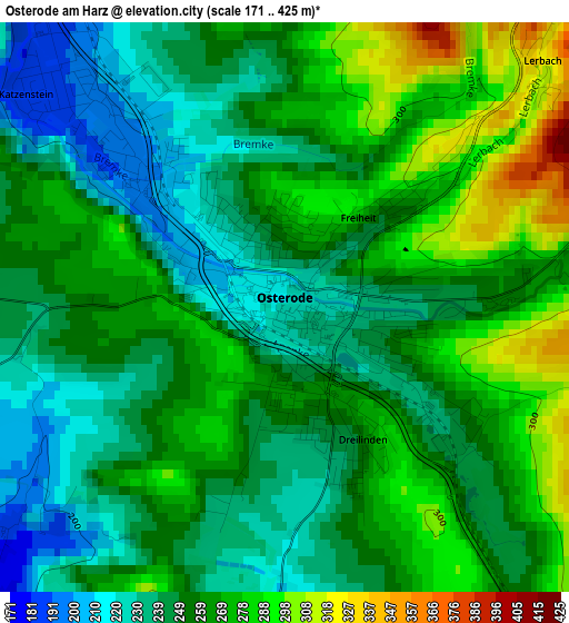 Osterode am Harz elevation map